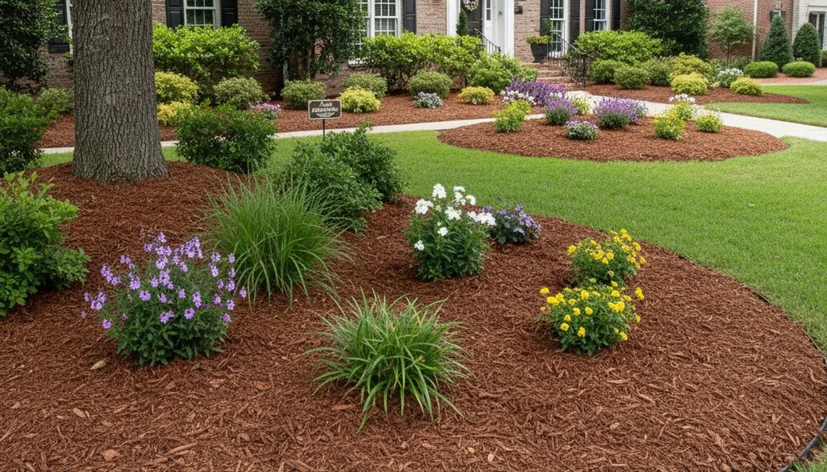 Fresh mulch installation with clean edges and rich coverage by Chop Chop Landscaping in Atlanta, GA